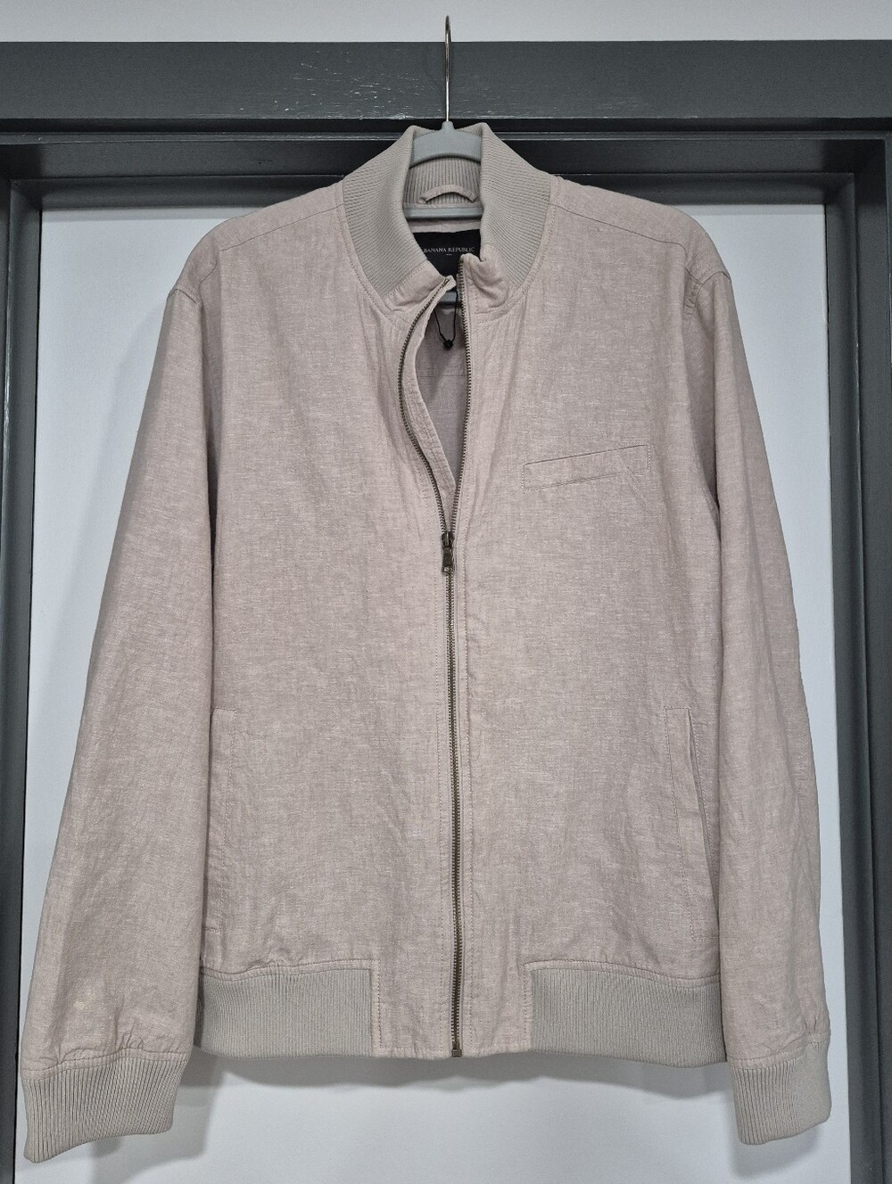Banana Republic Mens Linen Blend Bomber Jacket